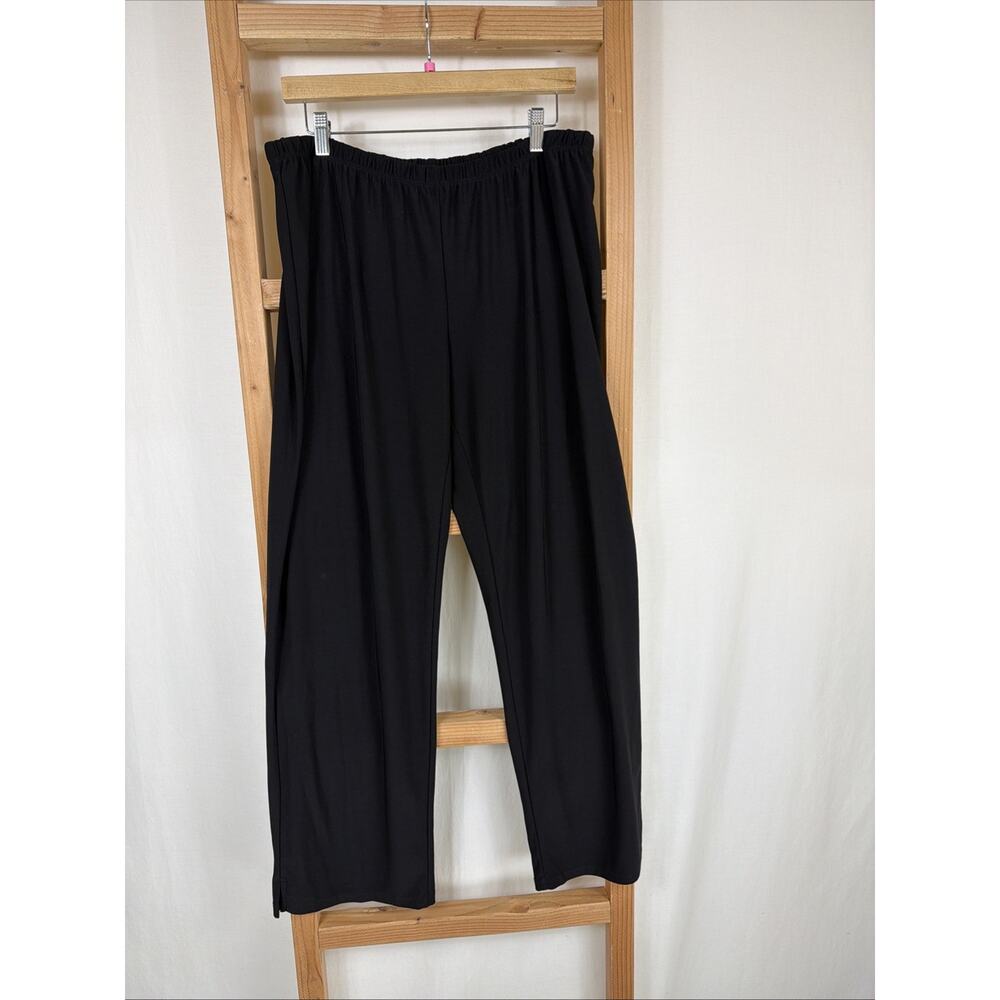 Sun Kim Comfy USA Black Straight Stretchy Pants #1358 Size 1x
